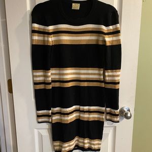 Torn by Ronny Kobo Striped Sweater Mini Dress